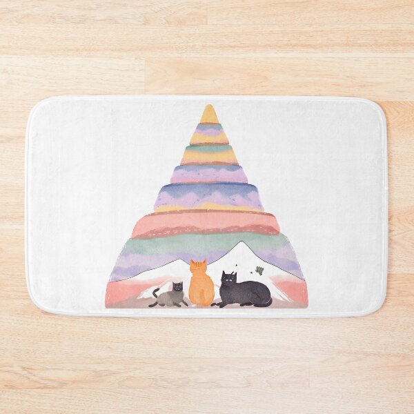 Item preview, A Watercolor-Style Painting of Chill Lazy Cats Surrounded by Mountains designed and sold by teacherpeiyuan.