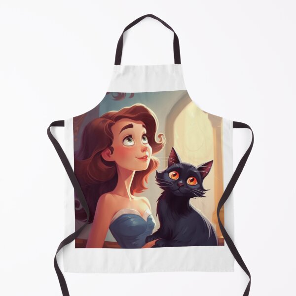 Item preview, illustration of a curious cat and an equally inquisitive lady. designed and sold by Cat Lady's Chic Corner.
