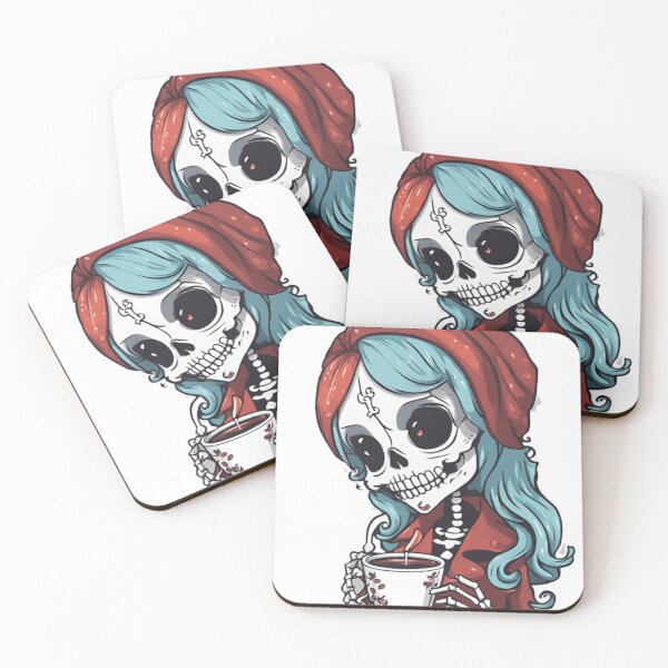 Item preview, Female Skeleton, Halloween Coffee Drinking Skeleton designed and sold by ishitastore08.