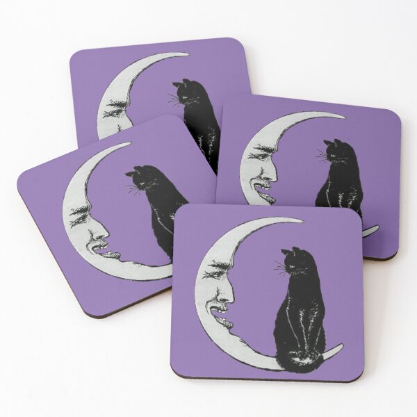 Item preview, Cat and moon designed and sold by BrontesWhimsyStore.