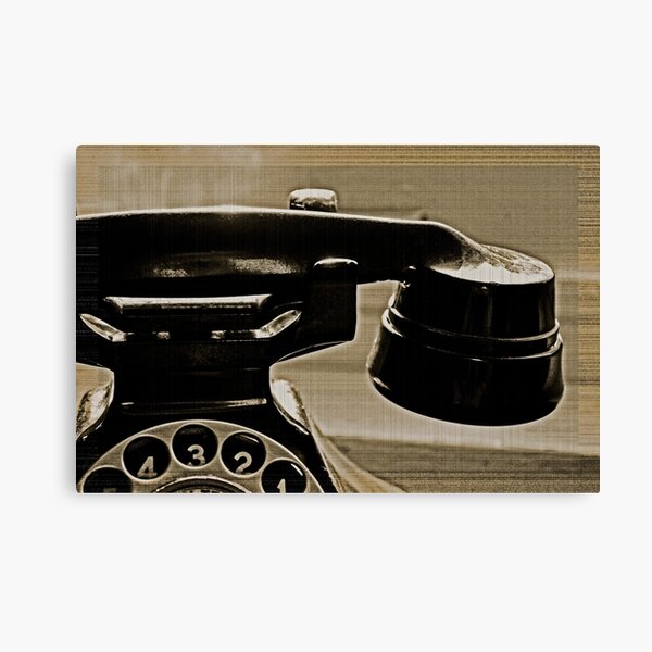 Vieux téléphone dans la fenêtre Impression sur toile