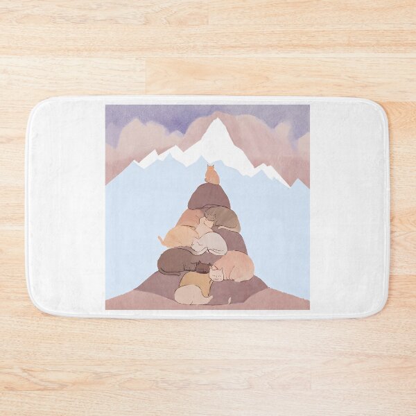 Item preview, A Watercolor-Style Painting of Chill Lazy Cats Surrounded by Mountains designed and sold by teacherpeiyuan.
