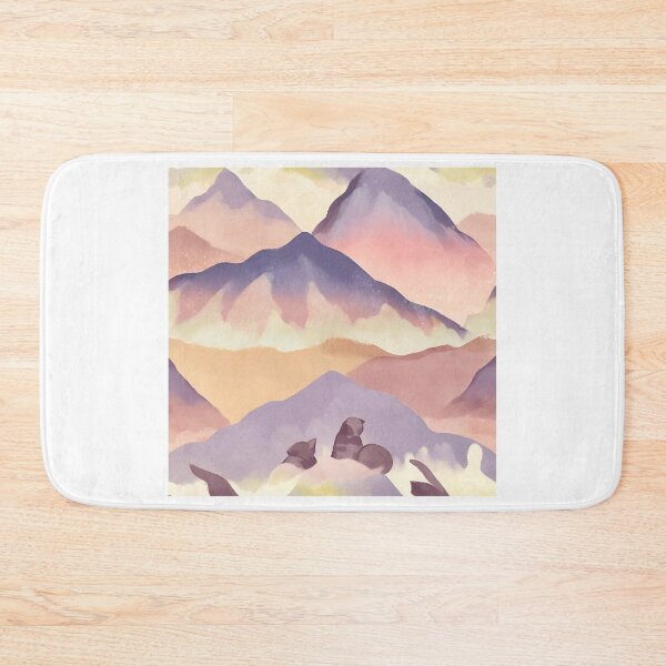 Item preview, A Watercolor-Style Painting of Chill Lazy Cats Surrounded by Mountains designed and sold by teacherpeiyuan.