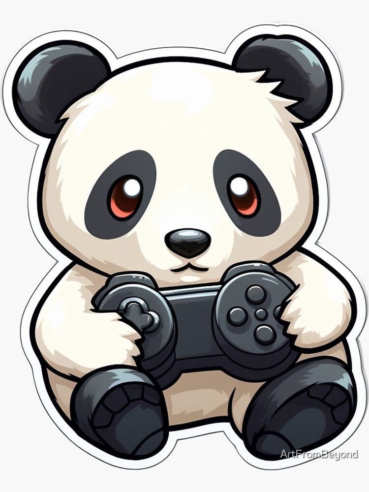 Gaming Panda Sticker for Sale by PWstickers