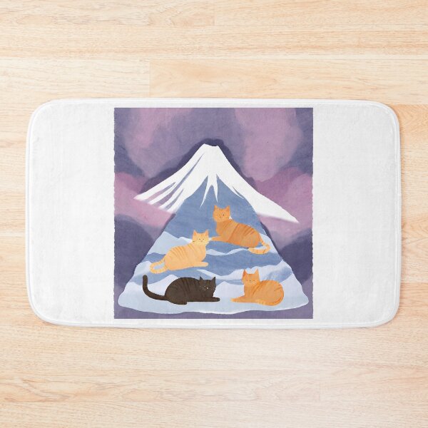 Item preview, A Watercolor-Style Painting of Chill Lazy Cats Surrounded by Mountains designed and sold by teacherpeiyuan.