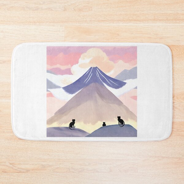 Item preview, A Watercolor-Style Painting of Chill Lazy Cats Surrounded by Mountains designed and sold by teacherpeiyuan.