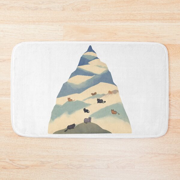 Item preview, A Watercolor-Style Painting of Chill Lazy Cats Surrounded by Mountains designed and sold by teacherpeiyuan.