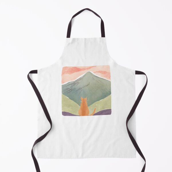 Item preview, A Watercolor-Style Painting of Relaxed Cats Gazing Mountain designed and sold by teacherpeiyuan.
