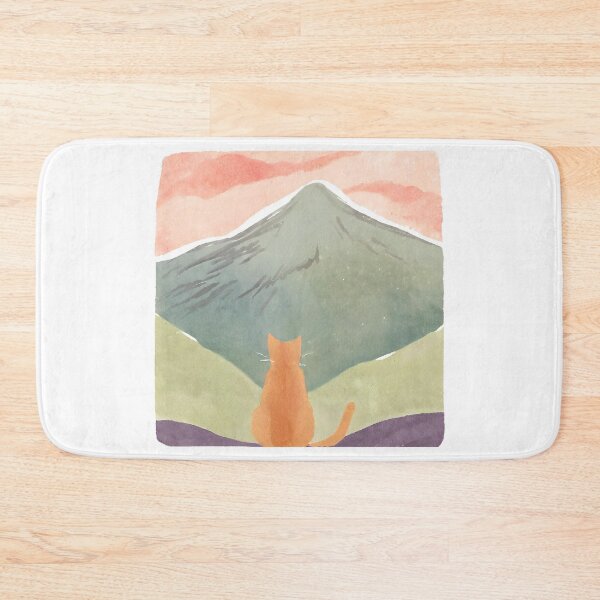 Item preview, A Watercolor-Style Painting of Relaxed Cats Gazing Mountain designed and sold by teacherpeiyuan.