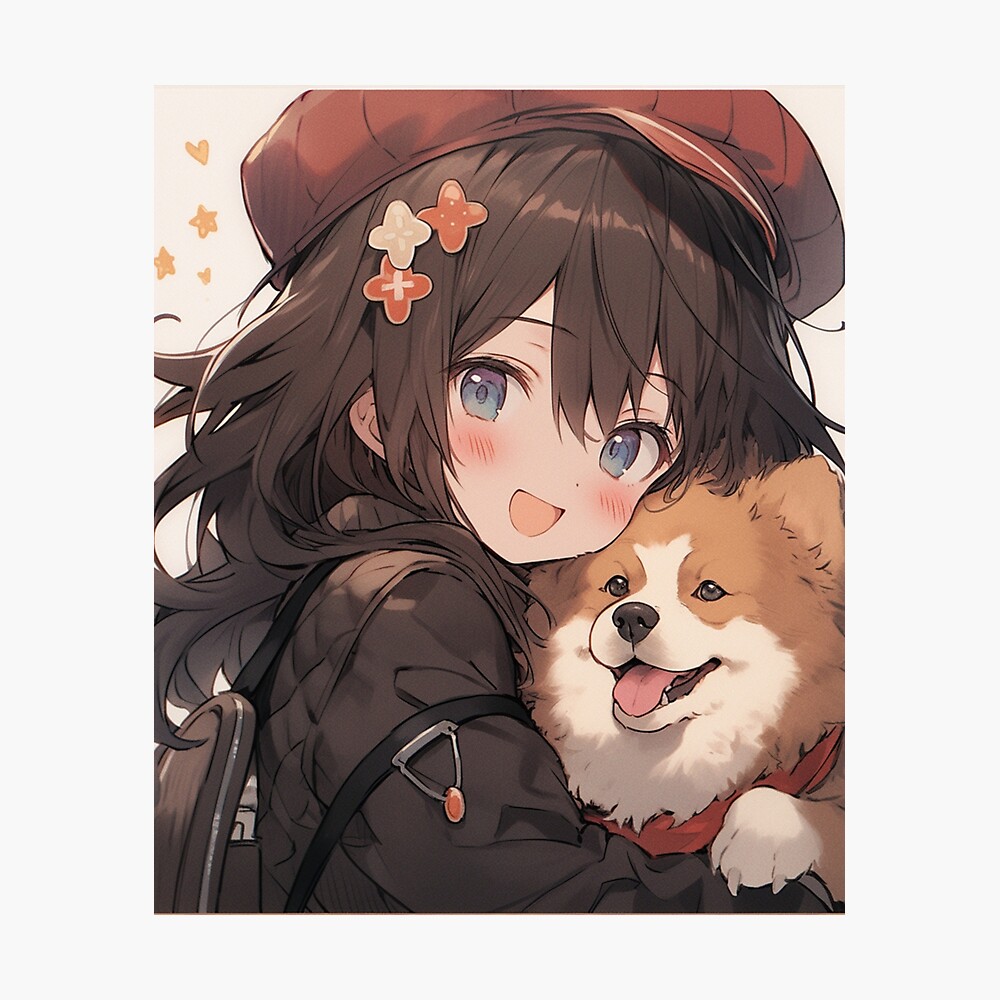 Anime Girl with Dog