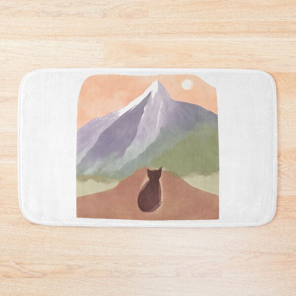 Item preview,  A Watercolor-Style Painting of Relaxed Cats Gazing Mountain designed and sold by teacherpeiyuan.