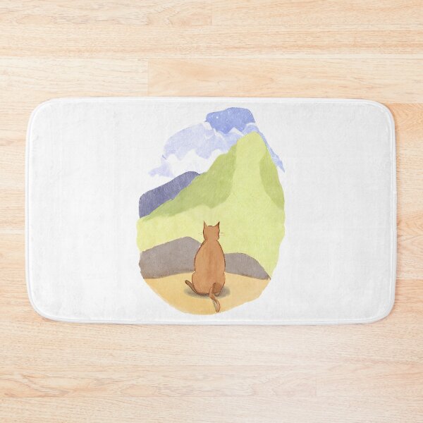 Item preview, A Watercolor-Style Painting of Relaxed Cats Gazing Mountain designed and sold by teacherpeiyuan.