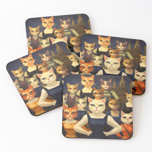 Item preview, featuring a team of superhero ladies cats, ready to save the day. designed and sold by Cat Lady's  Chic Corner.
