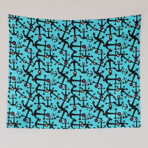 Item preview, nautical anchors in light blue designed and sold by fgood.