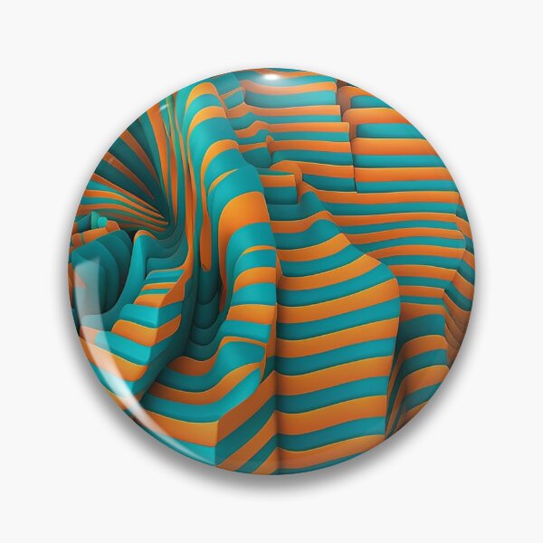 Item preview, 3d abstract illusion optic art orange turquoise 1 designed and sold by Gala-life1.