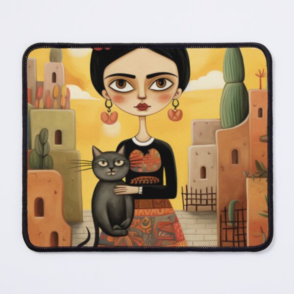 Item preview, lady and her cat embarking on various escapades designed and sold by Cat Lady's  Chic Corner.