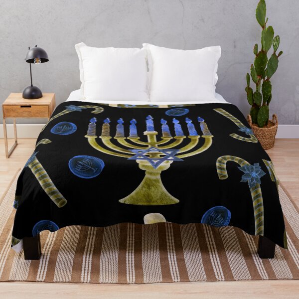 Item preview, Hanukkah Holiday With Menorahs, Gift Boxes, Coins Pattern designed and sold by DEC02.