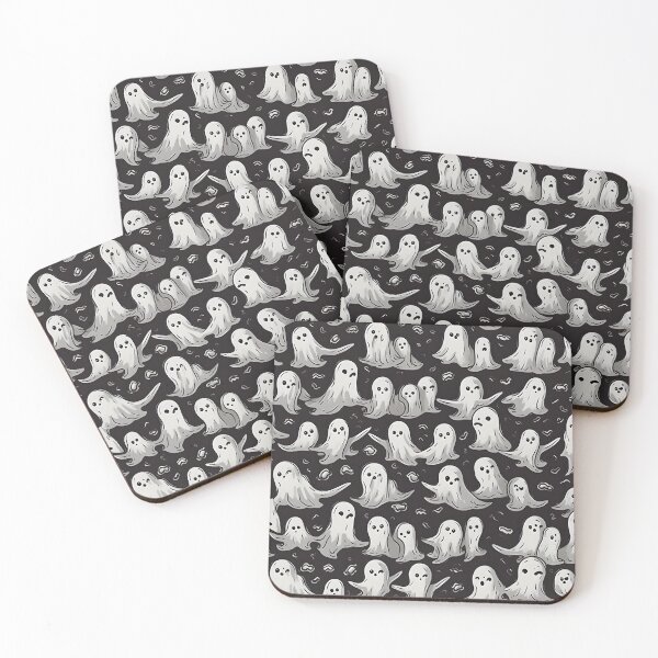 Item preview, white gost halloween spooky pattern designed and sold by PrintablePalace.