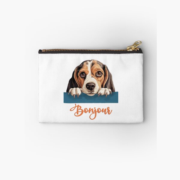 Item preview, Beagle dog, dog head drawing for teeshirt pocket, Hello in French. designed and sold by isaweb.