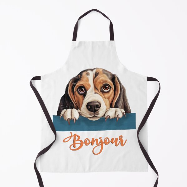 Item preview, Beagle dog, dog head drawing for teeshirt pocket, Hello in French. designed and sold by isaweb.