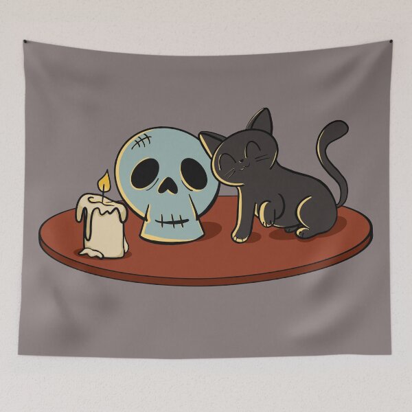 Item preview, Kitty and Skull (Original) designed and sold by makell-creates.