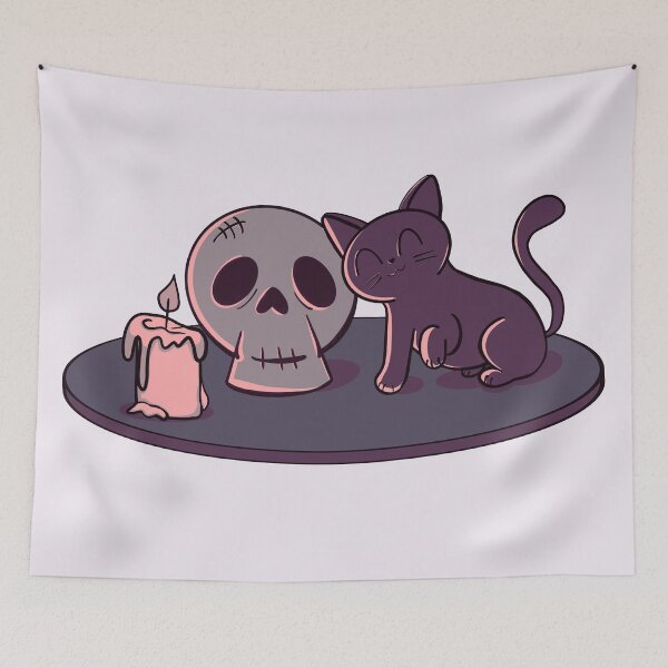 Item preview, Kitty and Skull (Purple) designed and sold by makell-creates.