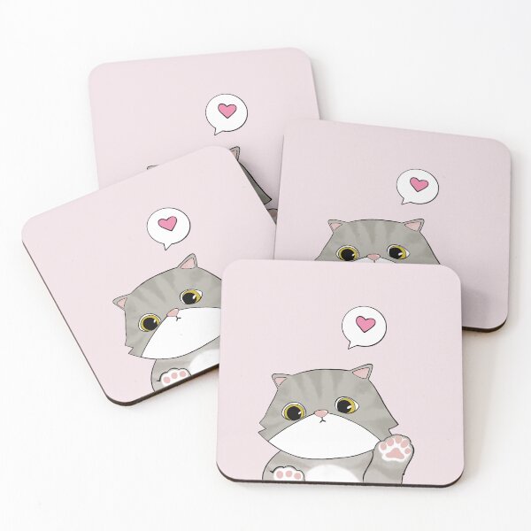Item preview, Cat with mini heart cartoon designed and sold by Beerich888.