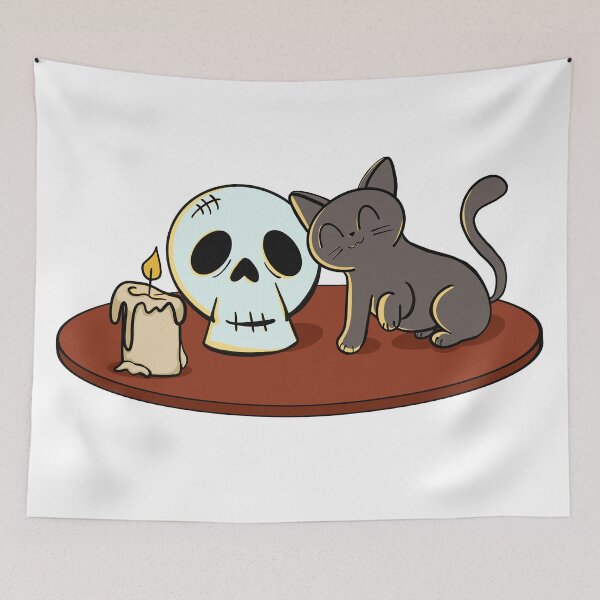 Item preview, Kitty and Skull (Light) designed and sold by makell-creates.