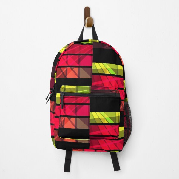 Item preview, Black, red, yellow , green abstract striped a simple cell pattern . designed and sold by fuzzyfox.