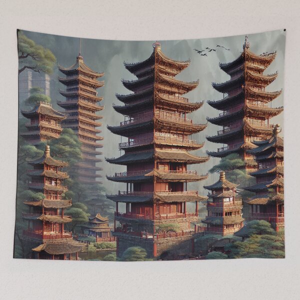 Item preview, Insane Pagoda City Scape designed and sold by shakespeare1212.