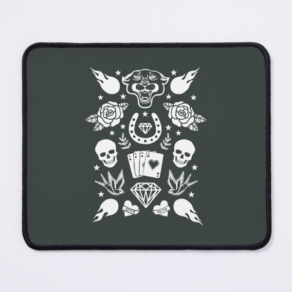 Item preview, Tattoo Elements with Skulls, Roses, Hearts, Flames and a Panther.  designed and sold by Foxalla.