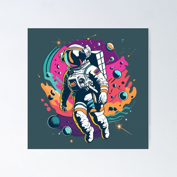 Item preview, Retro Space Astronaut Floating in Space designed and sold by InkBlvd.