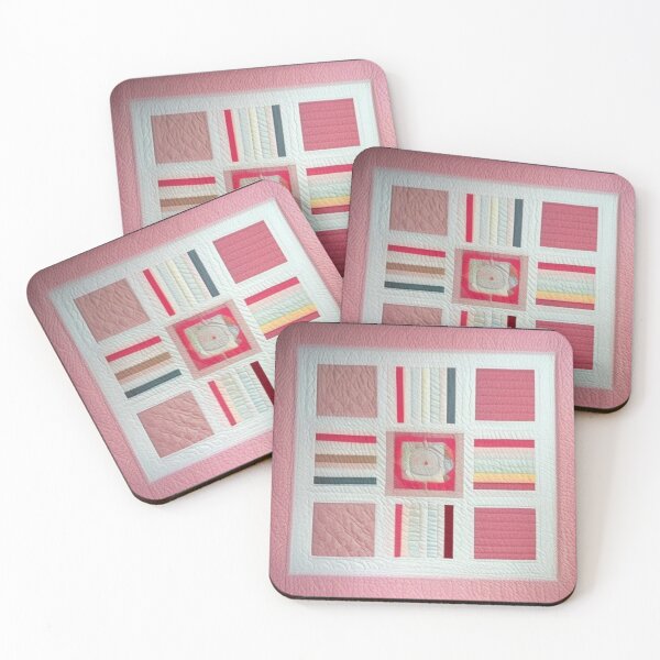Item preview, Pink and white Patchwork quilt  designed and sold by Roxburylane.