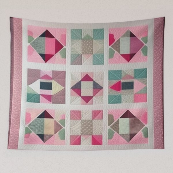 Item preview, Pastel Patchwork quilt  designed and sold by Roxburylane.