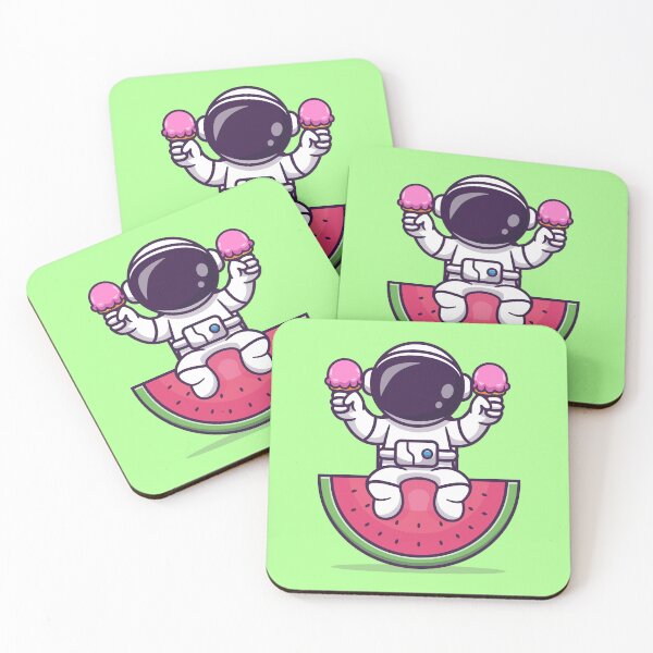 Item preview,  Cute Astronaut with Ice Cream Cone and Watermelon designed and sold by hjian8219.