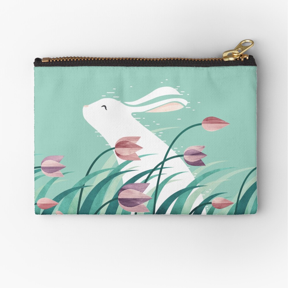 Rabbit, Resting Zipper Pouch