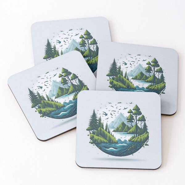 Item preview, "The vector art logo seamlessly blends elements of the forest and sea, creating a harmonious and captivating design that captures the beauty of both natural worlds." designed and sold by Best-Art-32.