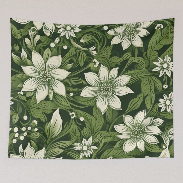 Item preview, Flowers with green leaves and background designed and sold by FlyingRaven1.
