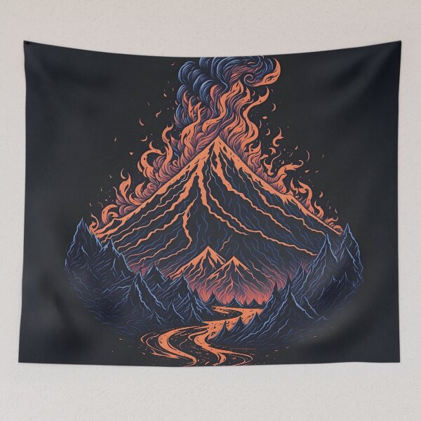 Item preview, "The vector art logo of the volcano elegantly captures the majestic power and beauty of nature's fury." designed and sold by Best-Art-32.