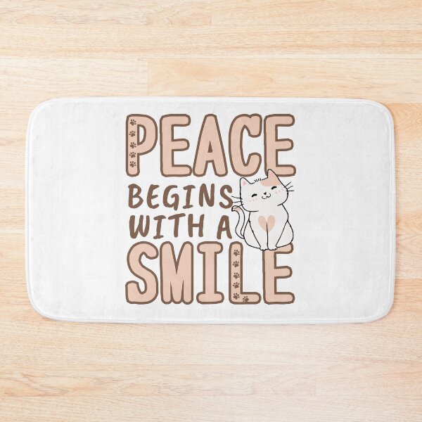 Item preview, Peace Begins with a Smile with Cute Cat 3 designed and sold by Mika2525-smile.