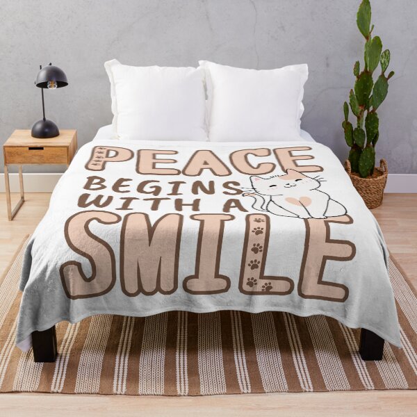 Item preview, Peace Begins with a Smile with Cute Cat 3 designed and sold by Mika2525-smile.