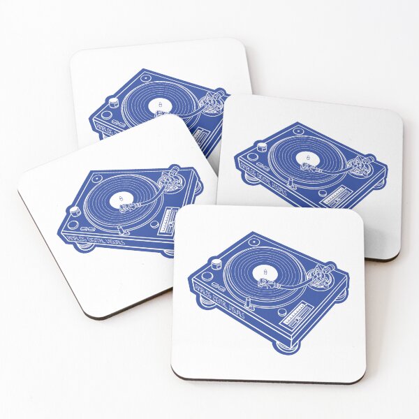 Item preview, Old School DJ Culture – Turntable Design (White Lines + Dark Cornflower Blue Drop Shadow) Analog / Music designed and sold by analogdigitalvz.