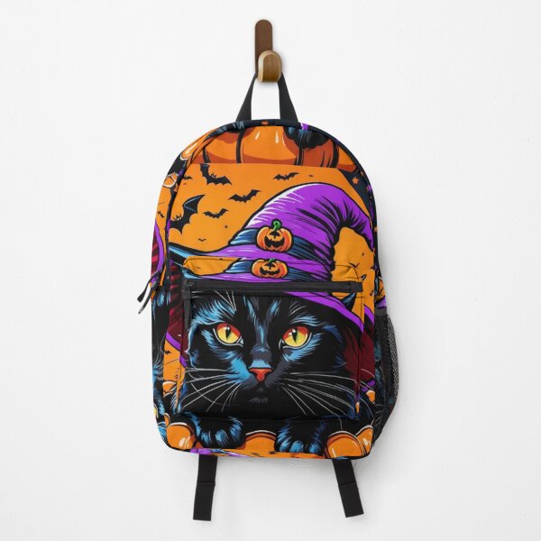 Item preview, Black Cat in Pumpkin. The Moon, bats Scene Halloween designed and sold by DeJuin.