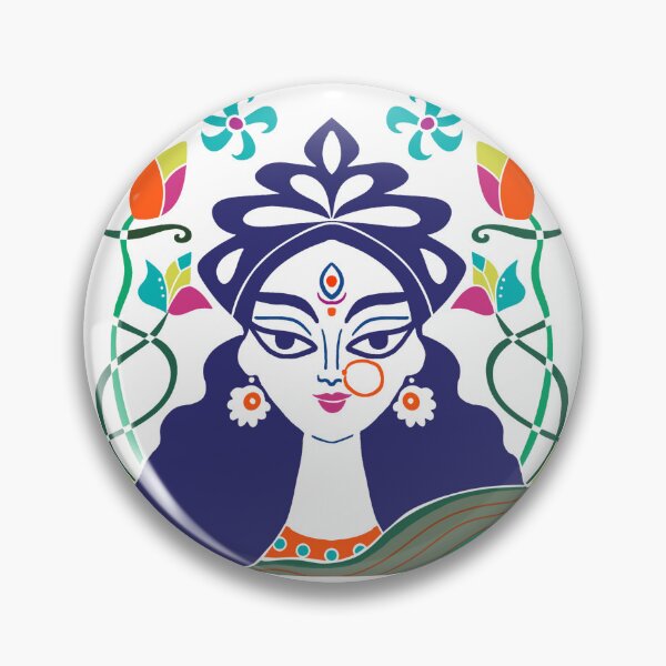 Item preview,  Navratri | Durga | Goddess | Colorful | Art Nouveau | Lotus | Botanical | designed and sold by geetasadashivan.