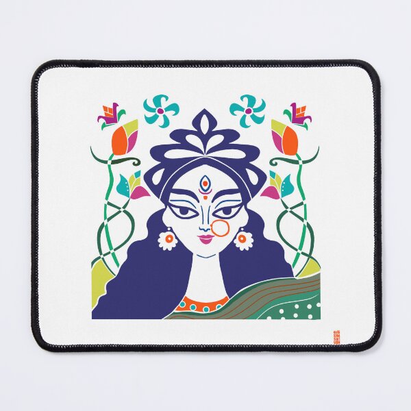 Item preview, Navratri | Durga | Goddess | Colorful | Art Nouveau | Lotus | Botanical | designed and sold by geetasadashivan.