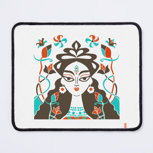 Item preview, Navratri | Durga | Goddess | Colorful | Art Nouveau | Duotone | Botanical | designed and sold by geetasadashivan.