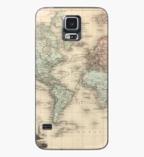 Vintage Map of The World (1892) Case/Skin for Samsung Galaxy