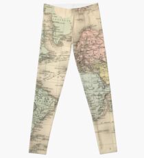 Vintage Map of The World (1892) Leggings