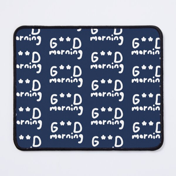 Item preview, Good morning, white letters in handwriting, greeting of the day designed and sold by SplashTastic.