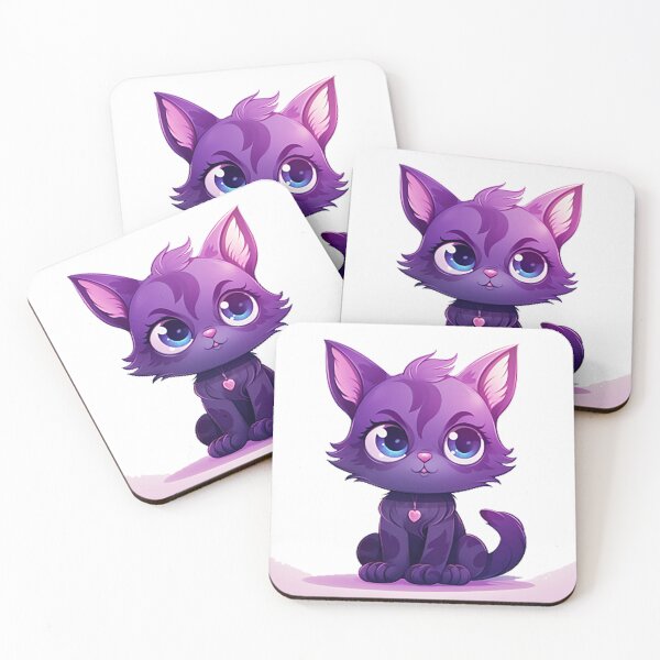 Item preview, cute purple cartoon cat designed and sold by jerbiz.